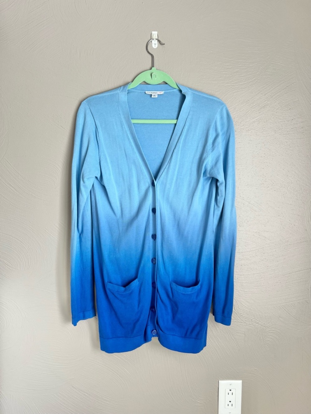 Isaac Mizrahi Blue Dip Dye Ombré Cardigan